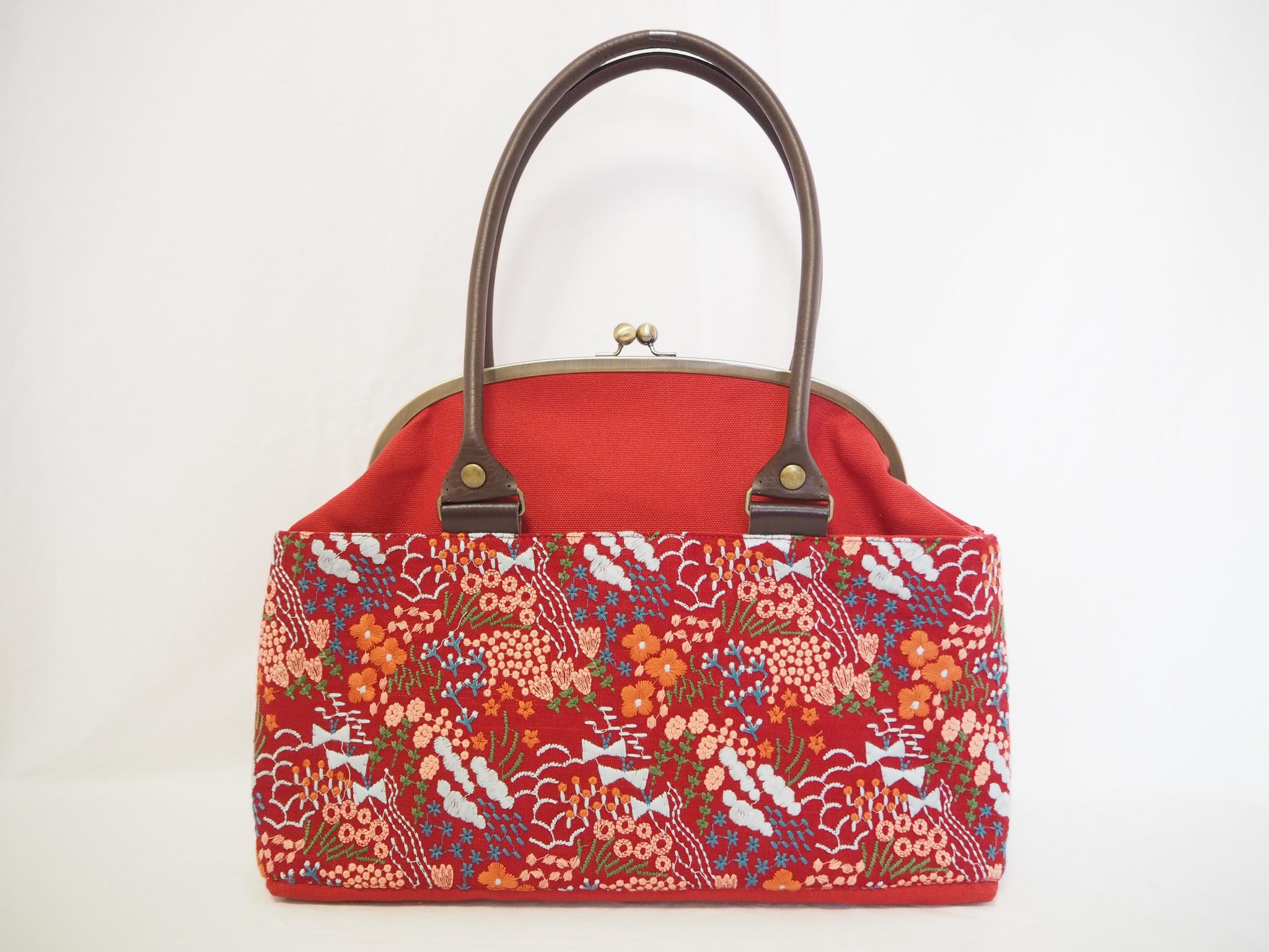 ミニボストンバッグ≪Floral Pulse/red≫